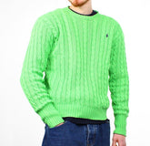 Ralph Lauren Vintage Pulli Zopfmuster - Farbe: Green - Größe: M - VintageR2